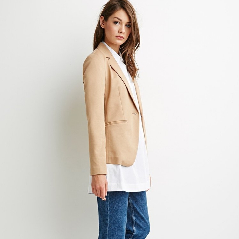 Forever 21 camel blazer suit jacket Sz S